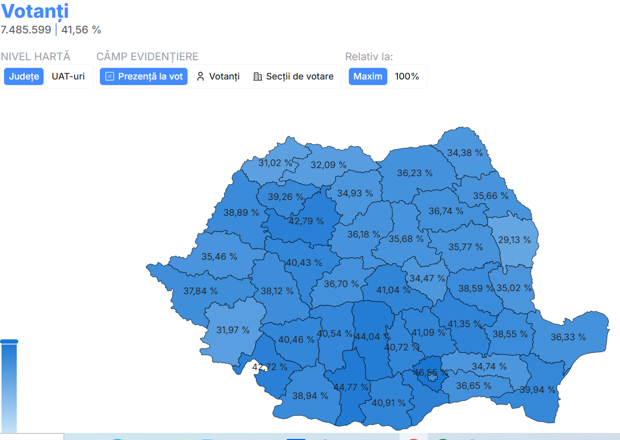 ALEGERI PREZIDENȚIALE 2024: Prezența la vot la ora 17:00