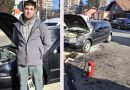 Motorul unei mașini parcate a fost cuprins de flăcări. Un salvator aflat în timpul liber a reușit lichidarea incendiului