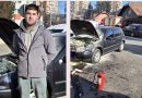 Motorul unei mașini parcate a fost cuprins de flăcări. Un salvator aflat în timpul liber a reușit lichidarea incendiului